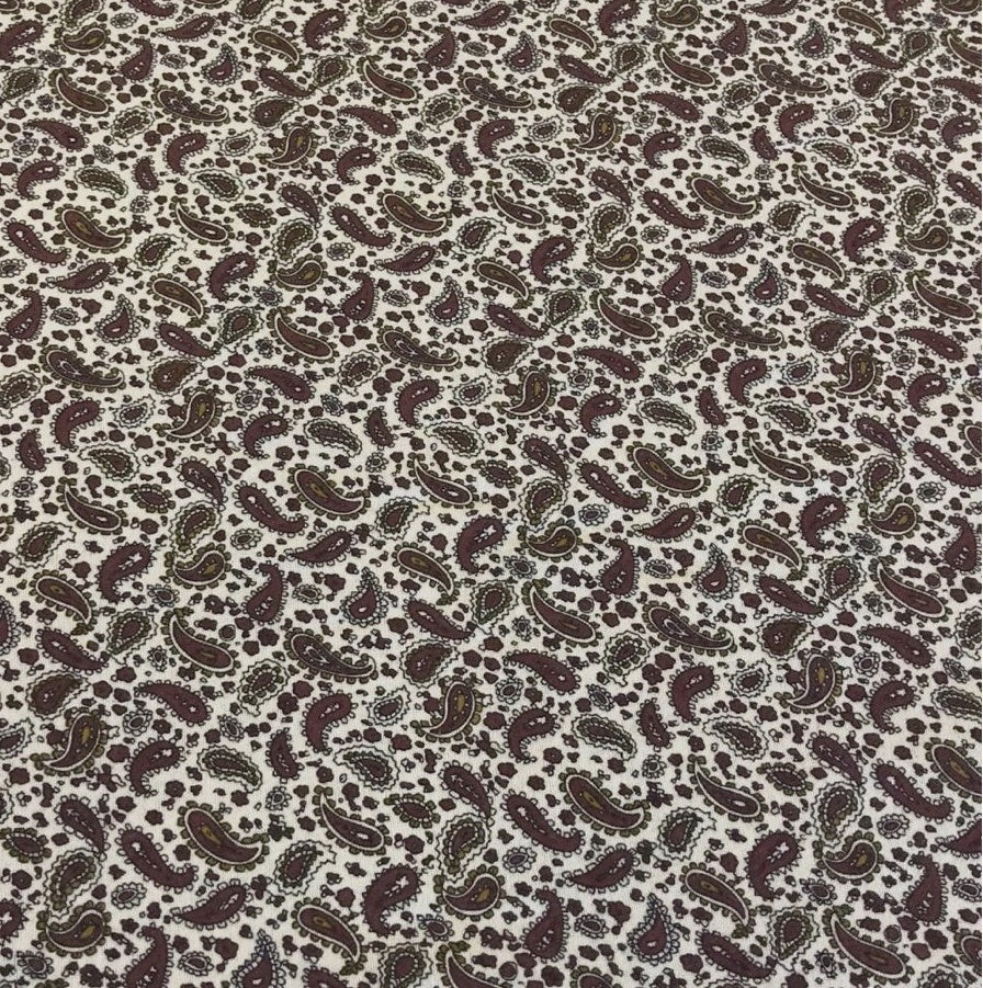 BROWN PAISLEY BRUSHED COTTON
