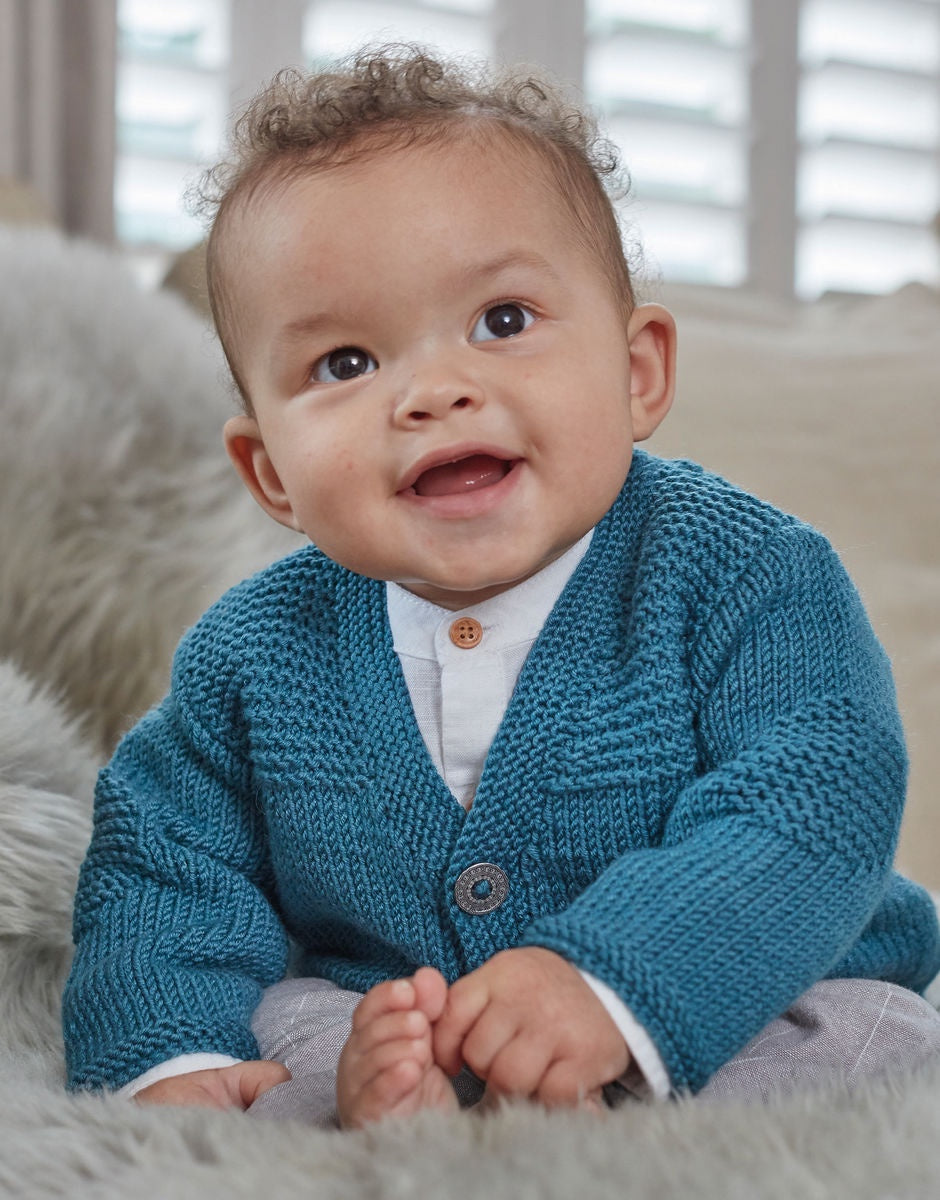 Baby boy cardigan with elbow clearance patches