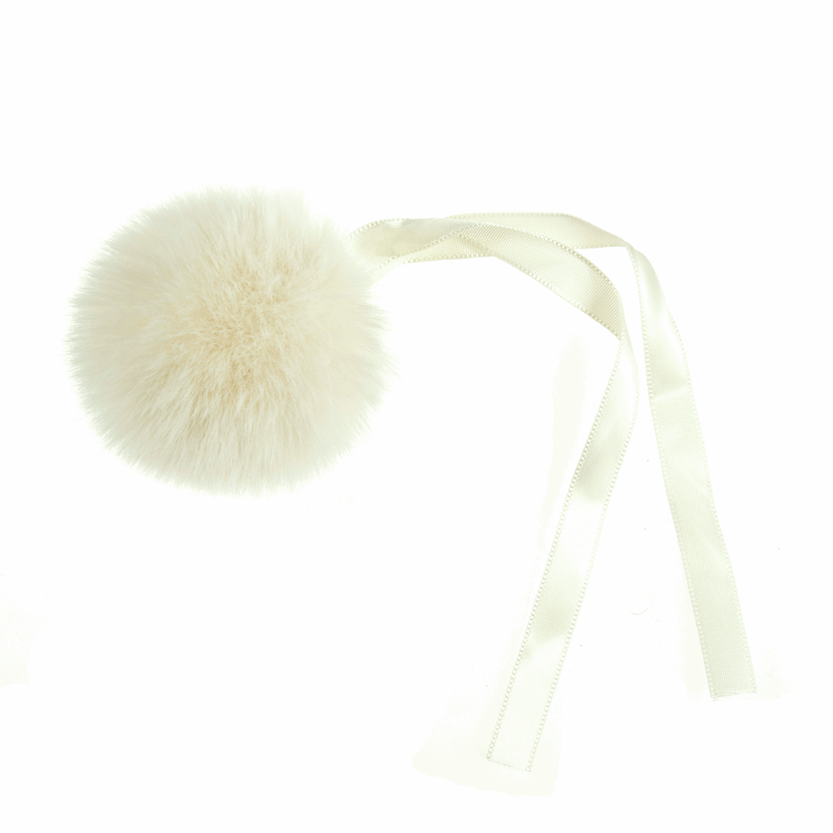 FAUX FUR POM POM - 1 PIECE - 6cm CREAM