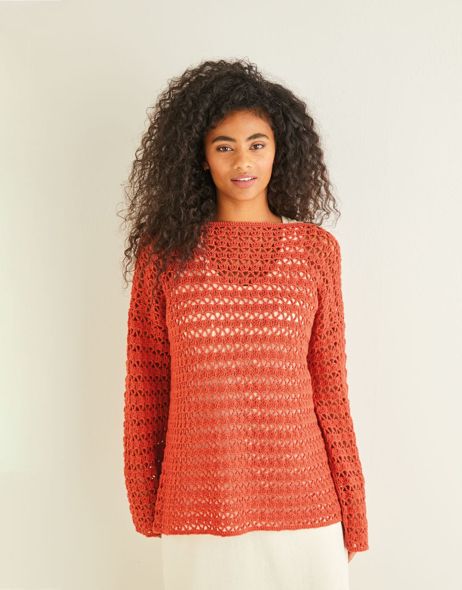PATTERN 10244 - BOAT NECK CROCHET TUNIC - COUNTRY CLASSIC 4 PLY