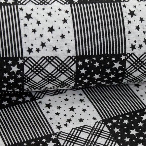 STARS AND CHECKS COTTON POPLIN