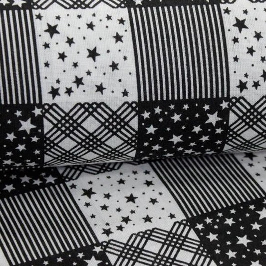 STARS AND CHECKS COTTON POPLIN