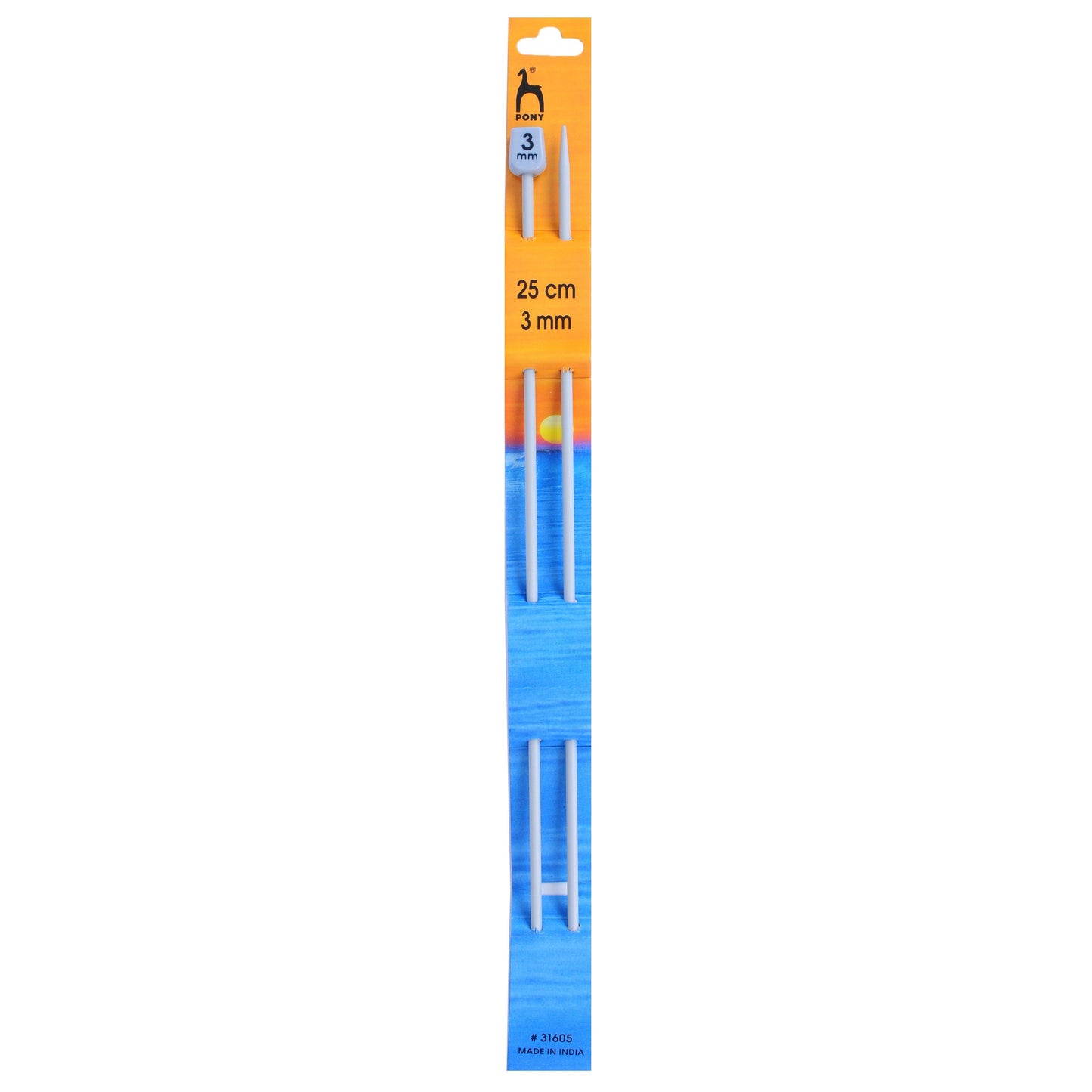 KNITTING NEEDLES - SINGLE-ENDED - CLASSIC 25cm Long