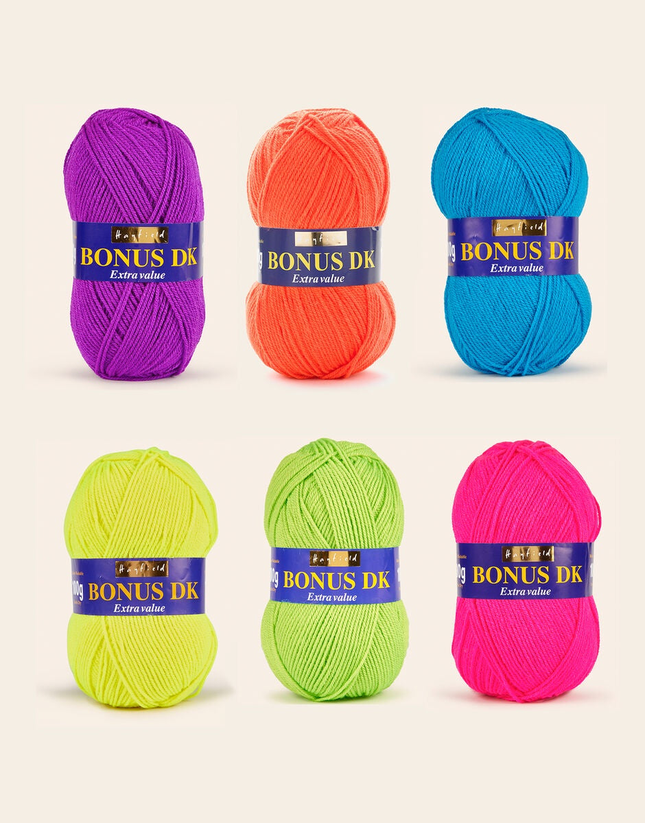 NEON YARN BUNDLE IN HAYFIELD BONUS DK