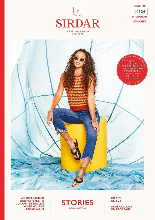 Crochet Pattern 10526 - GLAMPSITE VEST IN STORIES DK