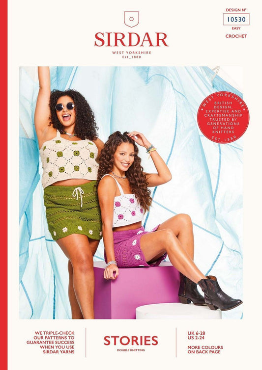 PDF - Crochet Pattern 10530 - FLOWER POWER TWO-PIECE IN STORIES DK