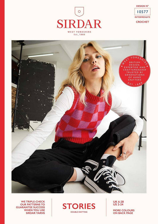 BEST SELLER - Crochet Pattern 10577 - GRIDLOCK CROCHET VEST IN SIRDAR STORIES DK