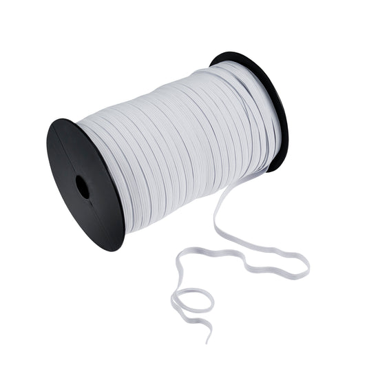 6mm (Just under 1/4") Braided Elastic - White