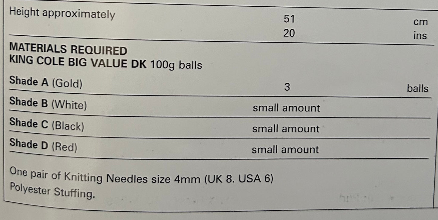 Knitting Pattern 1000 - Pudsey Bear in DK