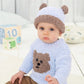 Knitting Pattern 4825 - Teddy Bear Sweater & Hat in Snuggly Snowflake Chunky