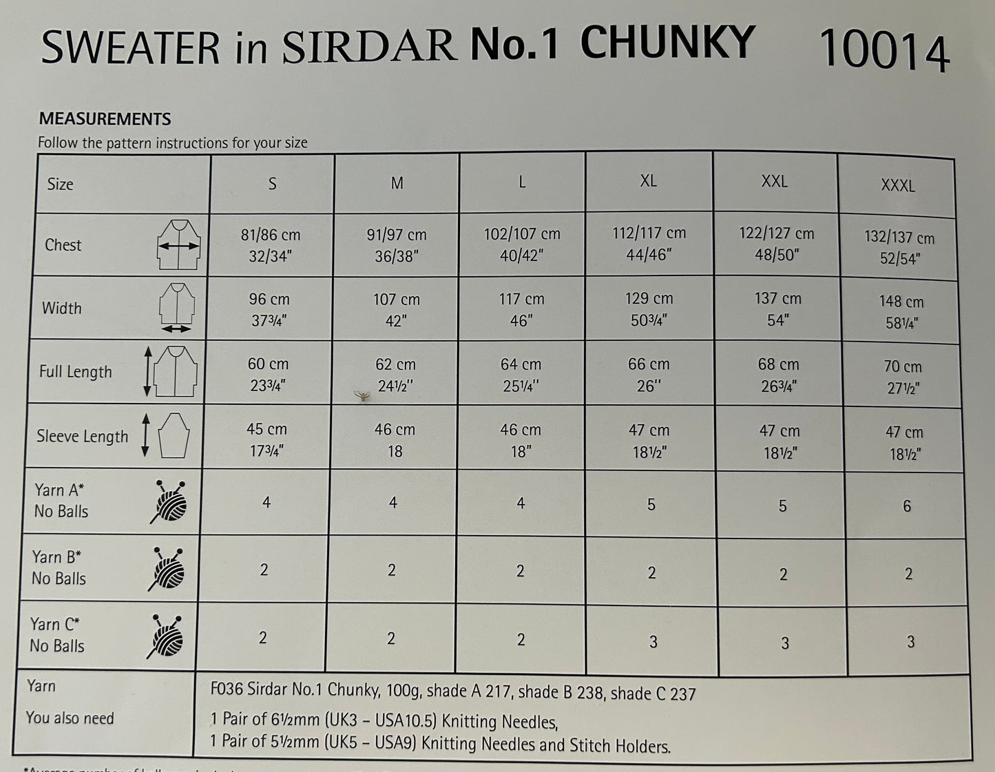 Knitting Pattern 10014 - Sweater in No 1 Chunky