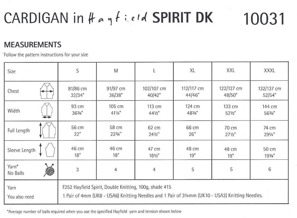 Knitting Pattern 10031 - Cardigan in Spirit DK