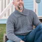 Knitting Pattern 1004 - Mens Shawl Neck Aran Jumper In Emu Classic With Wool Aran & Emu Classic Aran With Wool Tweed