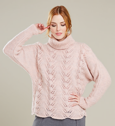 Knitting Pattern 10068 - Batwing Boxy Sweater in Soiree Aran