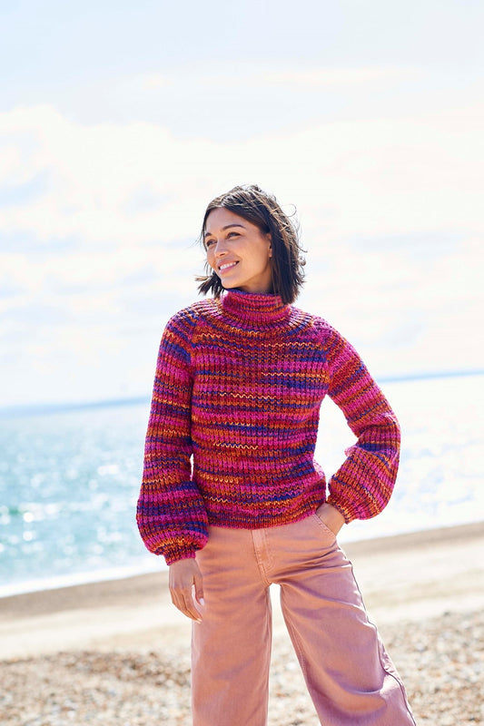 Knitting Pattern 10096 - Sweaters in For the Love of Stripes Chunky