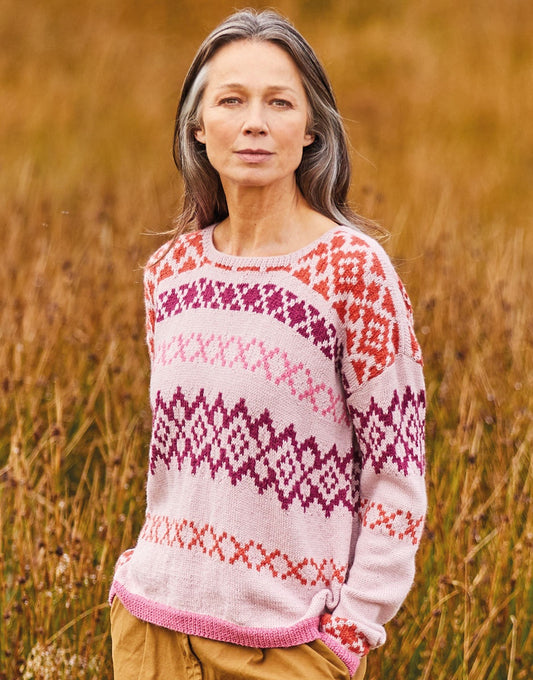 Knitting Pattern 10130 - FAIRISLE SLOUCHY SWEATER IN SIRDAR COUNTRY CLASSIC 4 PLY