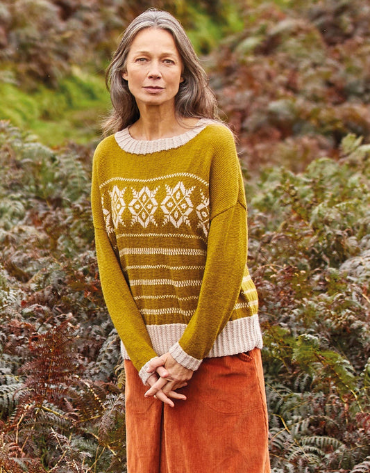 Knitting Pattern 10135 - FAIRISLE STRIPED SLOUCHY SWEATER IN SIRDAR COUNTRY CLASSIC 4 PLY