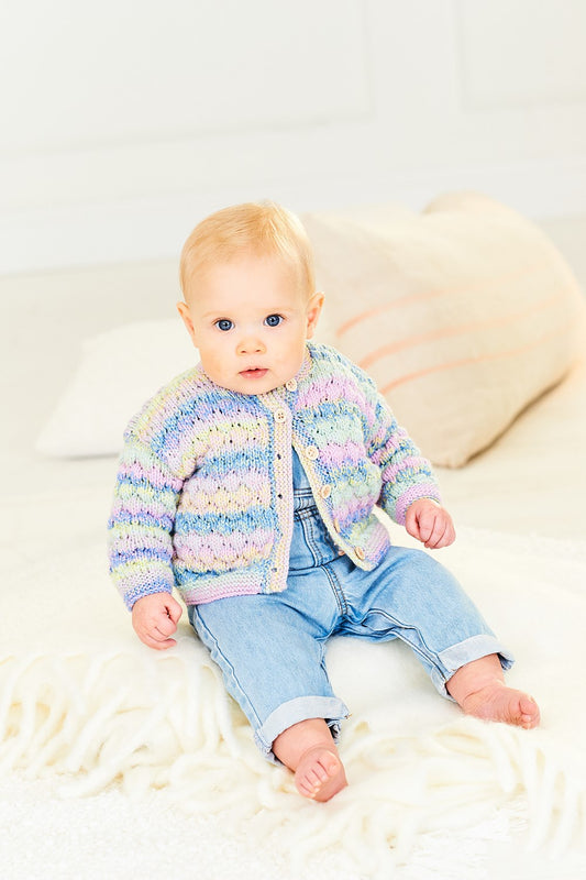 Knitting Pattern 10164 - Cardigan in Bambino DK, Soft Baby Easy Stripes DK