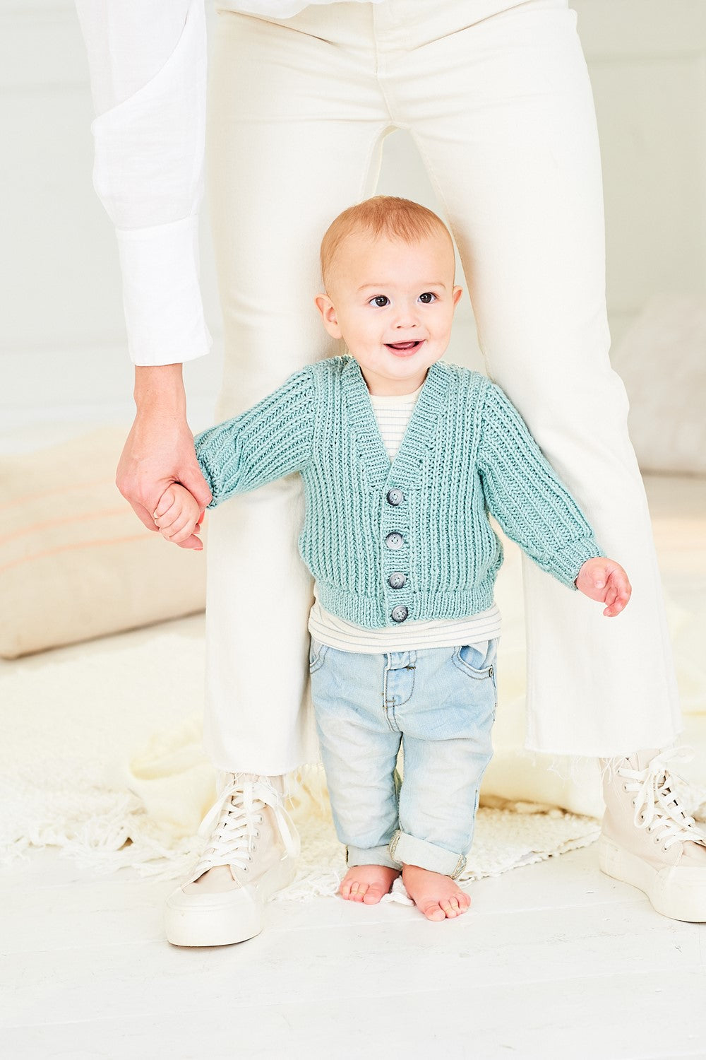 Knitting Pattern 10166 - Cardigan & Waistcoat in Bambino DK, Soft Baby Easy Stripes DK