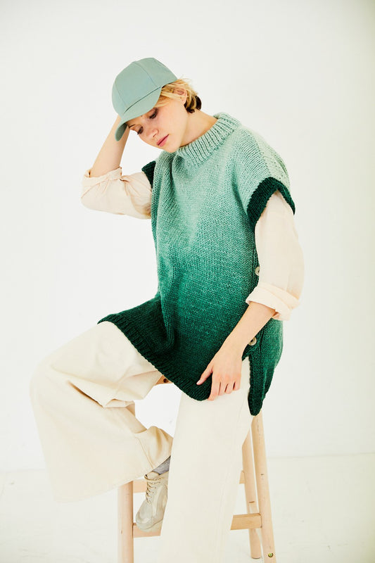 Knitting Pattern 10189 - Round & Turtle Neck Tank Tops in Horizon Chunky