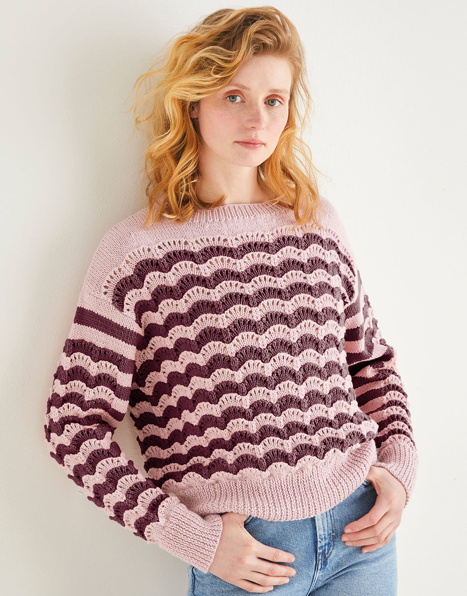Knitting Pattern 10196 - LACE CHEVRON SWEATER IN SIRDAR COUNTRY CLASSIC DK