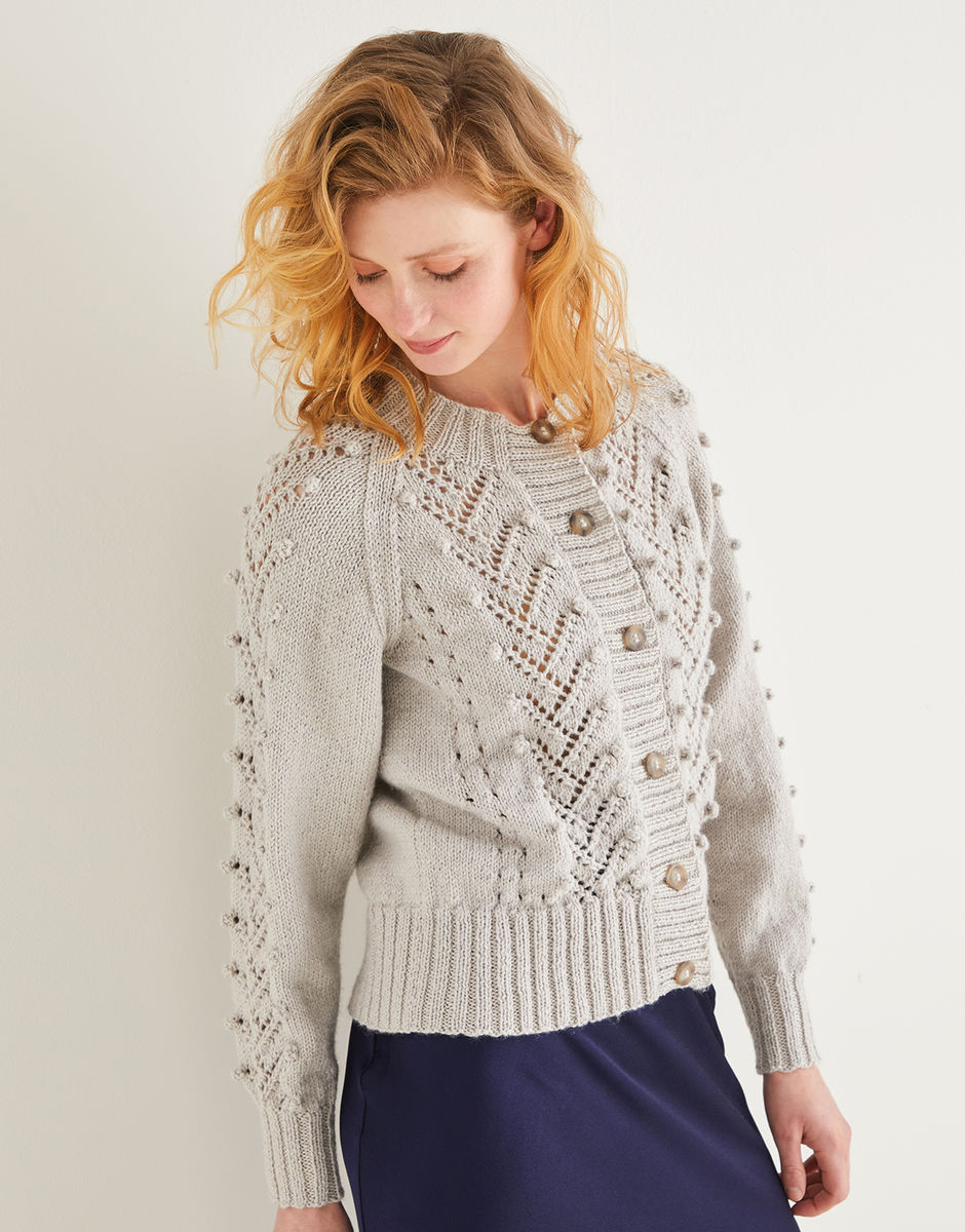 Knitting Pattern 10200 - LACE AND BOBBLE CARDIGAN IN SIRDAR COUNTRY CLASSIC DK