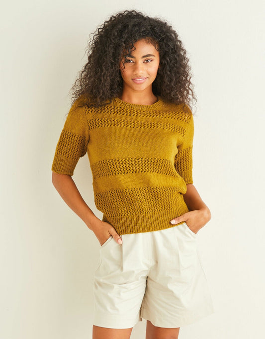 Knitting Pattern 10239 - LACE PANELLED TOP IN SIRDAR COUNTRY CLASSIC 4 PLY