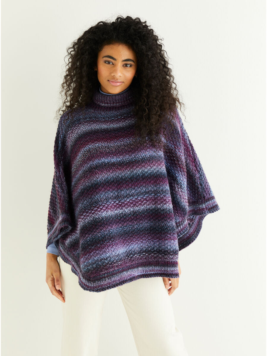 Knitting Pattern 10287 - TEXTURED PONCHO IN SIRDAR JEWELSPUN ARAN