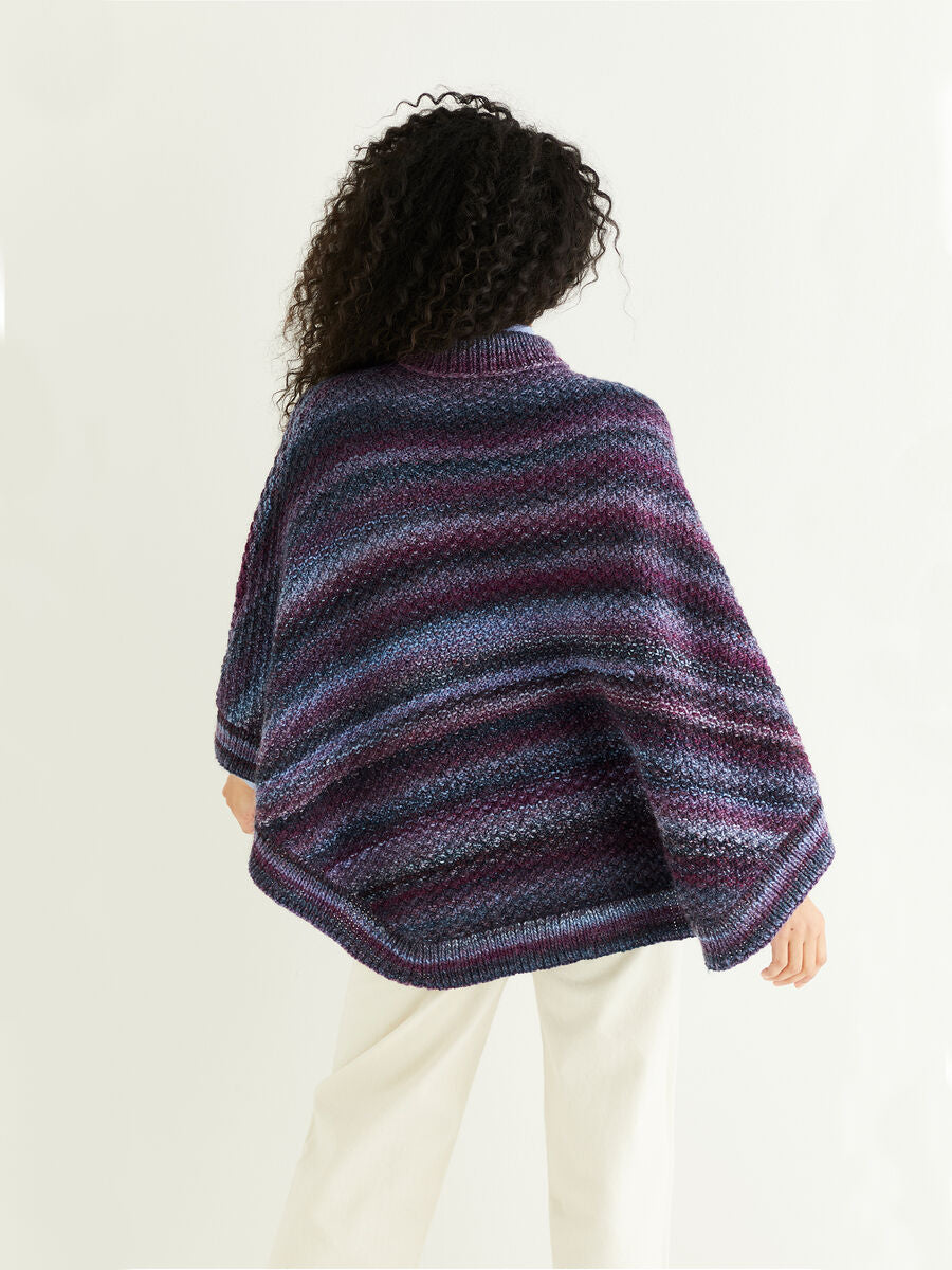 Knitting Pattern 10287 - TEXTURED PONCHO IN SIRDAR JEWELSPUN ARAN