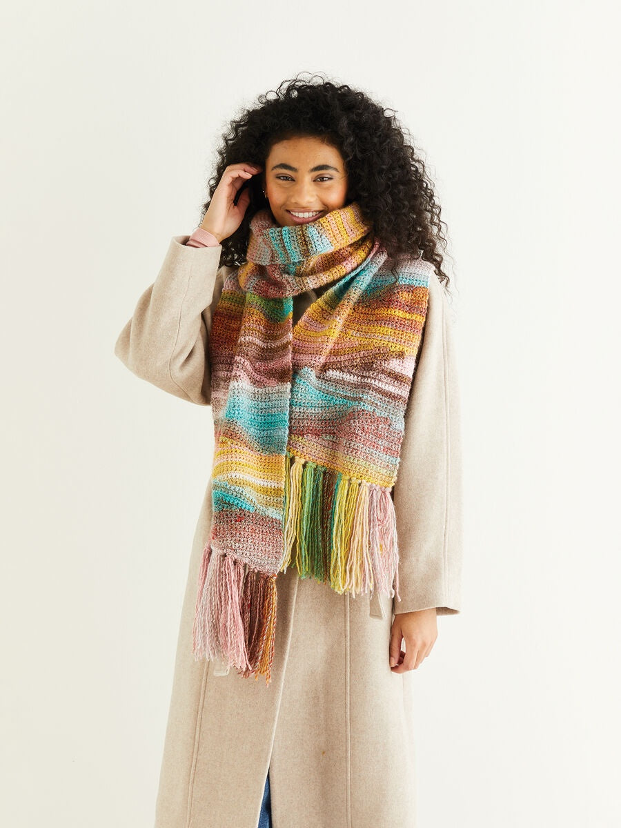 Crochet Pattern 10289 - CROCHET FRINGED SCARF IN SIRDAR JEWELSPUN