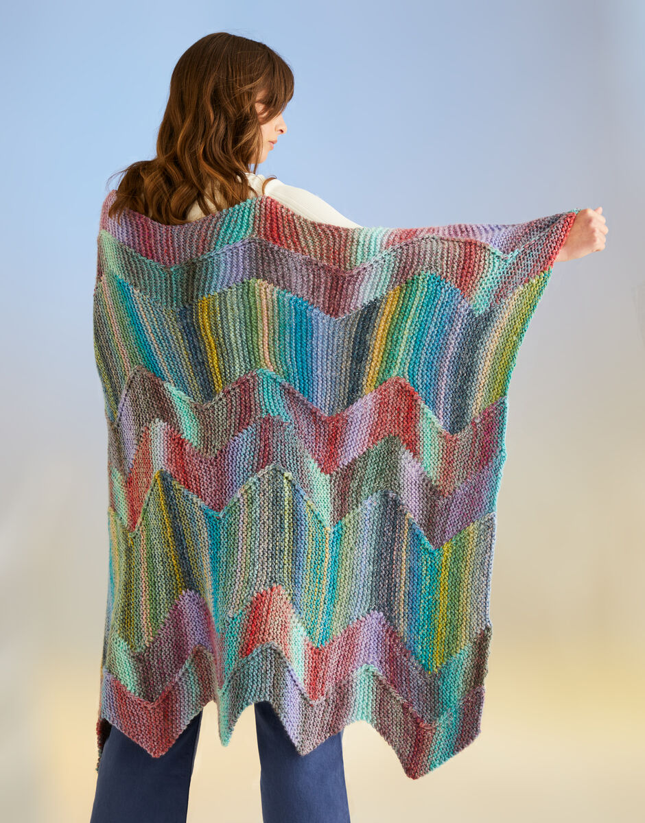 Knitting Pattern 10708 - MAKING WAVES BLANKET IN SIRDAR JEWELSPUN WITH WOOL CHUNKY