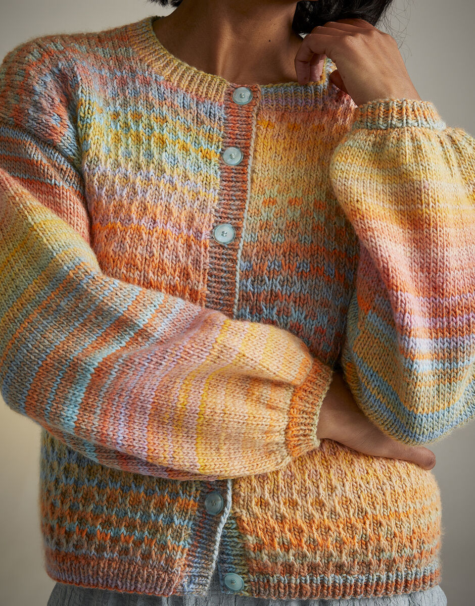 Knitting Pattern 10716 - TWILIGHT TRELLIS CARDIGAN IN SIRDAR JEWELSPUN ARAN