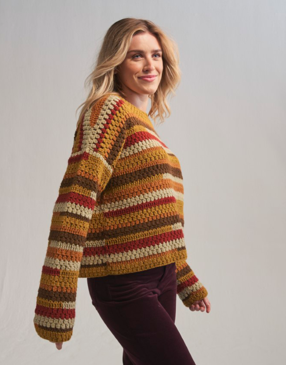 Crochet Pattern 10765 - NEW TERRAIN SWEATER CROCHET PATTERN IN SIRDAR LOVEFUL 100% RECYCLED ACRYLIC