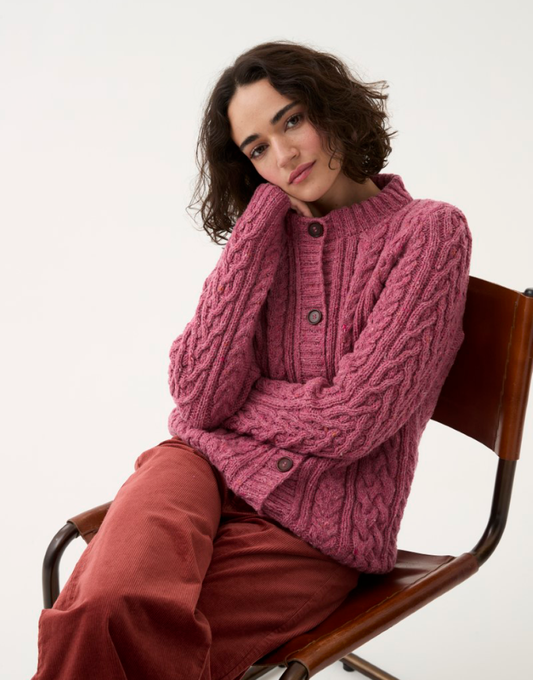 Knitting Pattern 10777 - CLASSIC CABLE CARDIGAN KNITTING PATTERN IN SIRDAR LOVEFUL 100% RECYCLED TWEED BLEND