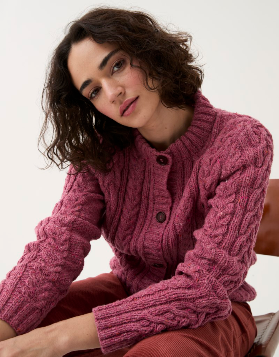 Knitting Pattern 10777 - CLASSIC CABLE CARDIGAN KNITTING PATTERN IN SIRDAR LOVEFUL 100% RECYCLED TWEED BLEND