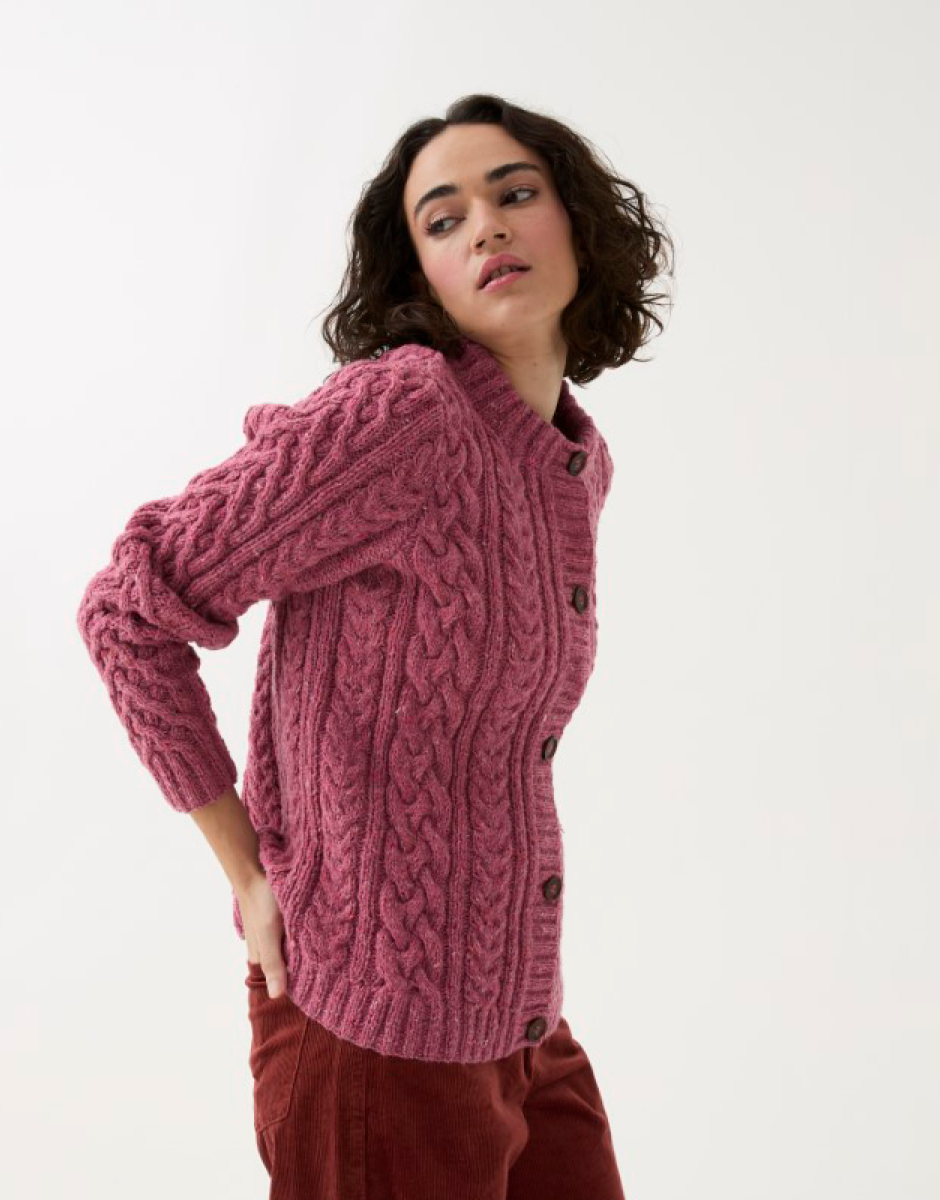 Knitting Pattern 10777 - CLASSIC CABLE CARDIGAN KNITTING PATTERN IN SIRDAR LOVEFUL 100% RECYCLED TWEED BLEND