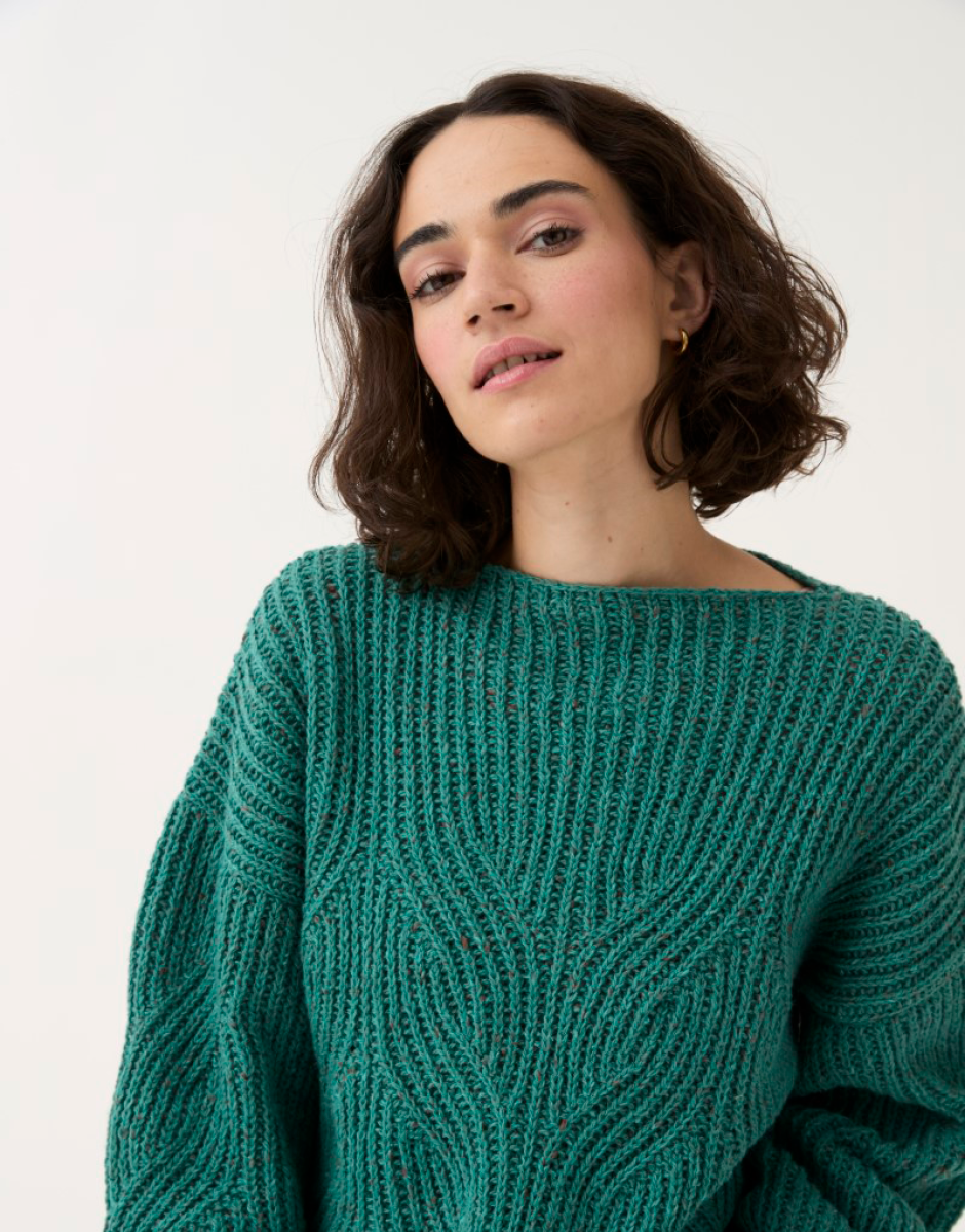 Knitting Pattern 10779 - BUTTON CUFF SWEATER KNITTING PATTERN IN SIRDAR LOVEFUL 100% RECYCLED TWEED BLEND