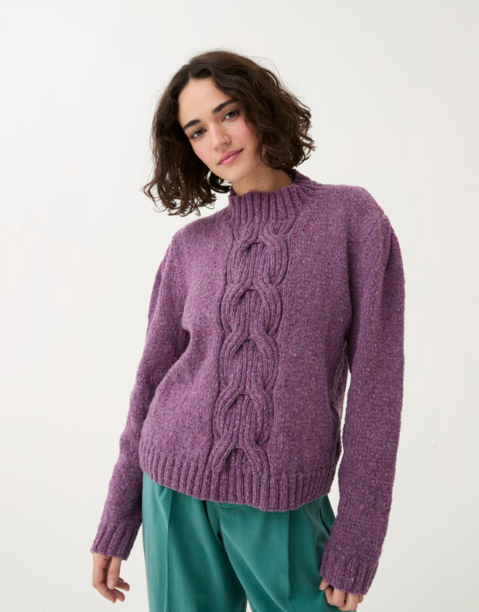 Knitting Pattern 10783 - PUFF SLEEVE SWEATER KNITTING PATTERN IN SIRDAR LOVEFUL 100% RECYCLED TWEED BLEND