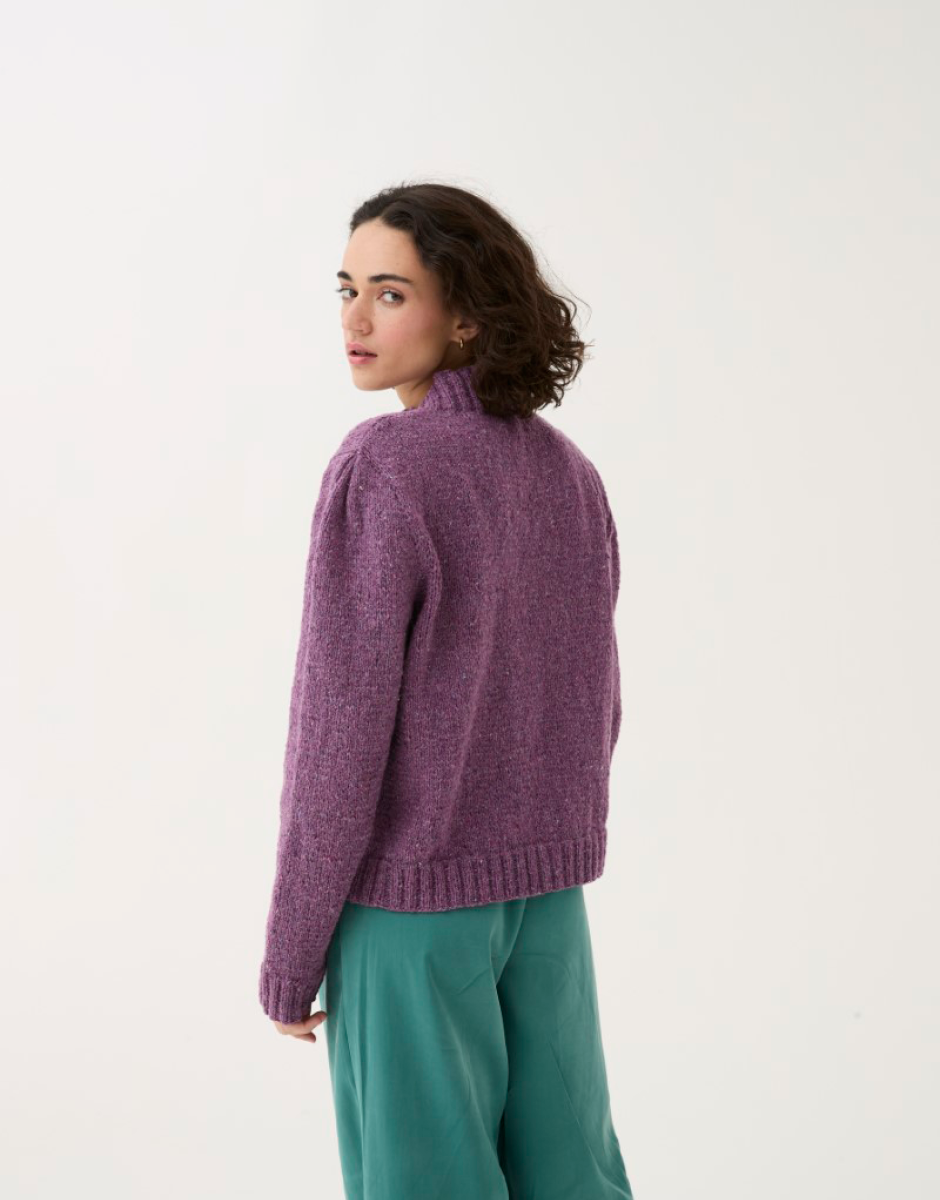 Knitting Pattern 10783 - PUFF SLEEVE SWEATER KNITTING PATTERN IN SIRDAR LOVEFUL 100% RECYCLED TWEED BLEND