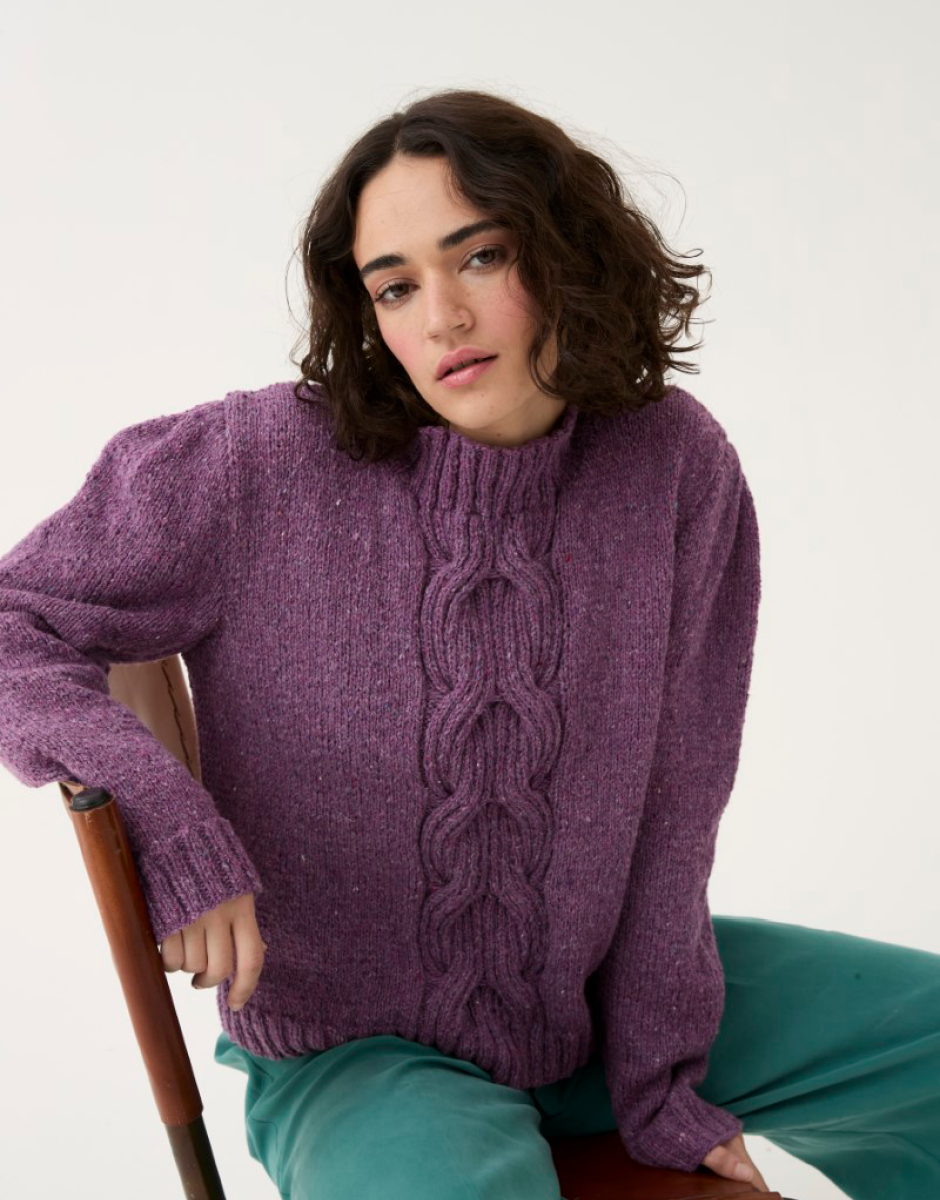 Knitting Pattern 10783 - PUFF SLEEVE SWEATER KNITTING PATTERN IN SIRDAR LOVEFUL 100% RECYCLED TWEED BLEND