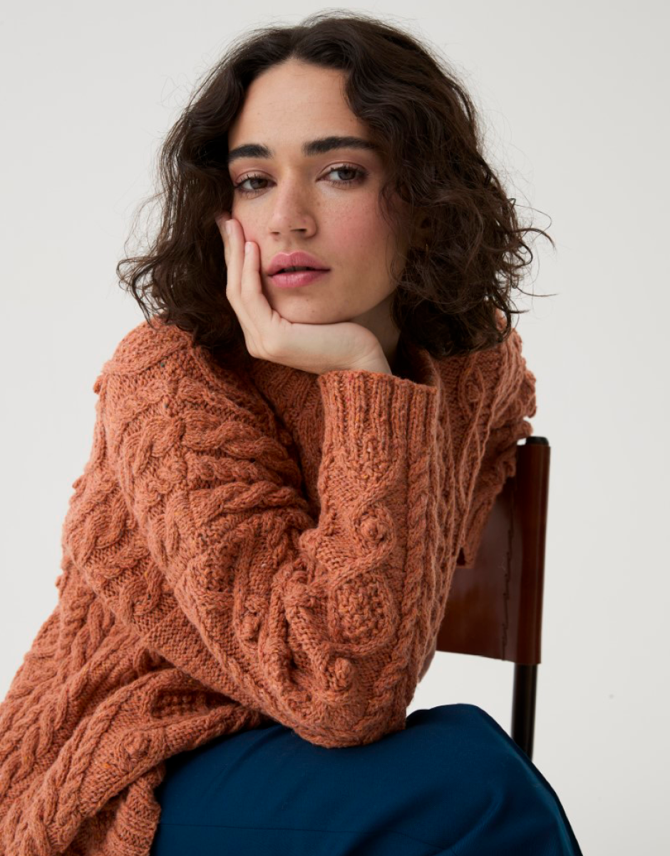 Knitting Pattern 10785 - CABLE CREW SWEATER KNITTING PATTERN IN SIRDAR LOVEFUL 100% RECYCLED TWEED BLEND