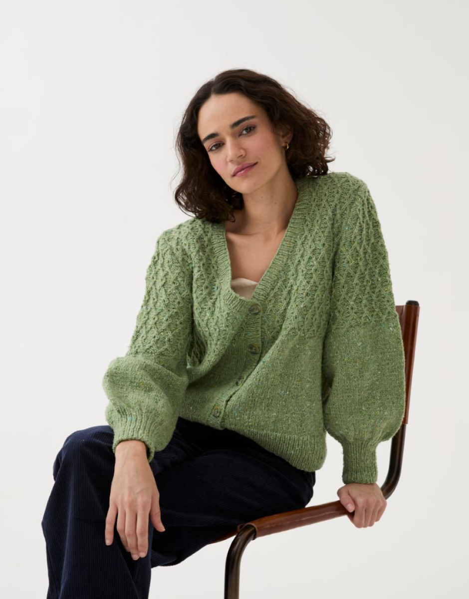 Knitting Pattern 10786 - DIAMOND CABLE CARDIGAN KNITTING PATTERN IN SIRDAR LOVEFUL 100% RECYCLED TWEED BLEND