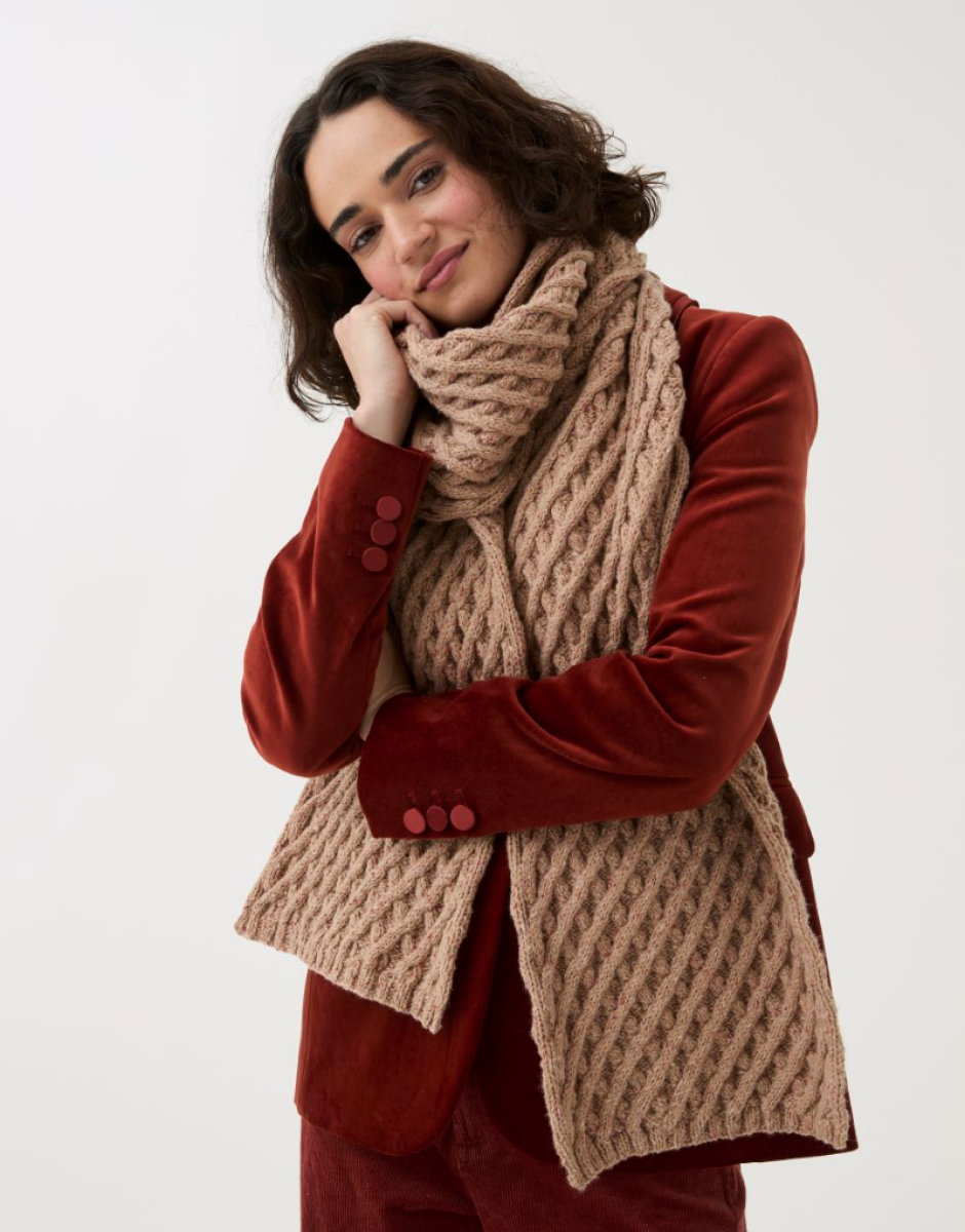 Knitting Pattern 10787 - LATTICE SCARF AND HAT KNITTING PATTERN IN SIRDAR LOVEFUL 100% RECYCLED TWEED BLEND