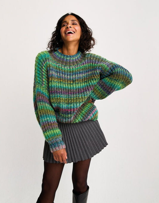 Knitting Pattern 10800 - SEMI-PRECIOUS SWEATER KNITTING PATTERN IN JEWELSPUN WITH WOOL CHUNKY