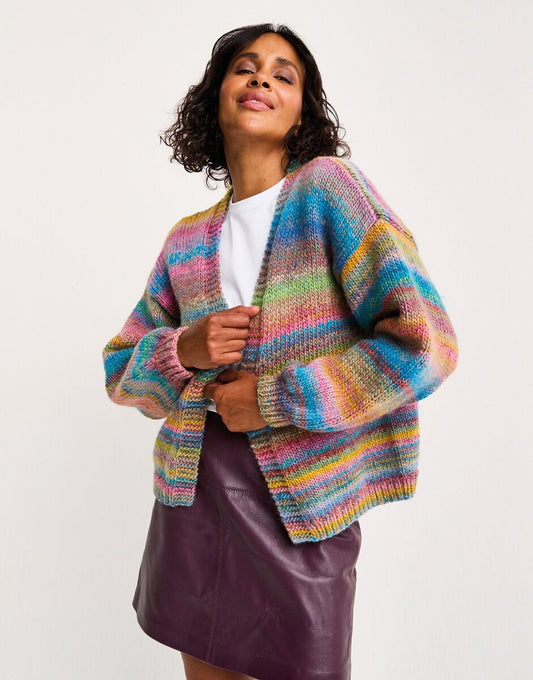 Knitting Pattern 10801 - HEALING CRYSTAL CARDIGAN KNITTING PATTERN IN JEWELSPUN WITH WOOL CHUNKY