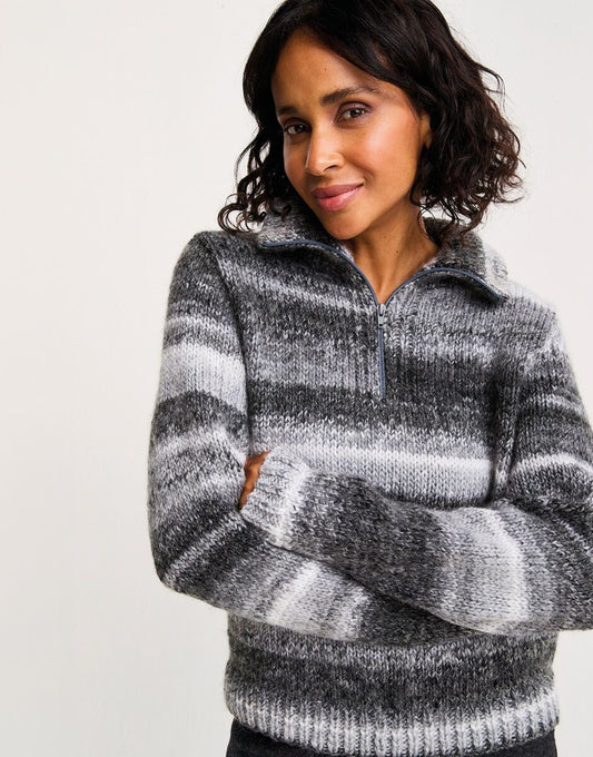 Knitting Pattern 10802 - QUARTZ ZIP COLLAR JUMPER KNITTING PATTERN IN JEWELSPUN WITH WOOL CHUNKY