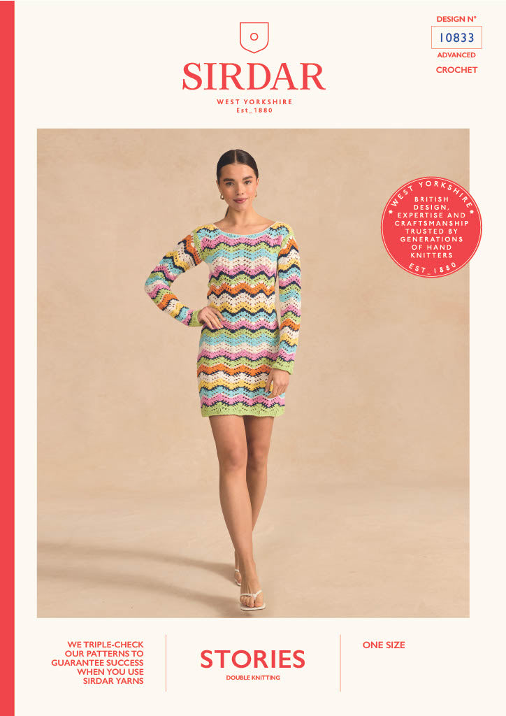 Crochet Pattern 10833 - Cheeky Chevron Minidress in Stories DK