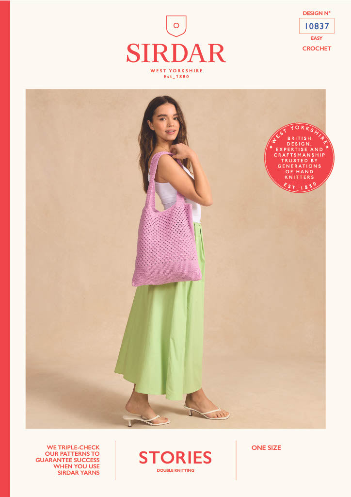 Crochet Pattern 10837 - Colour Pop Crochet Tote in Stories DK