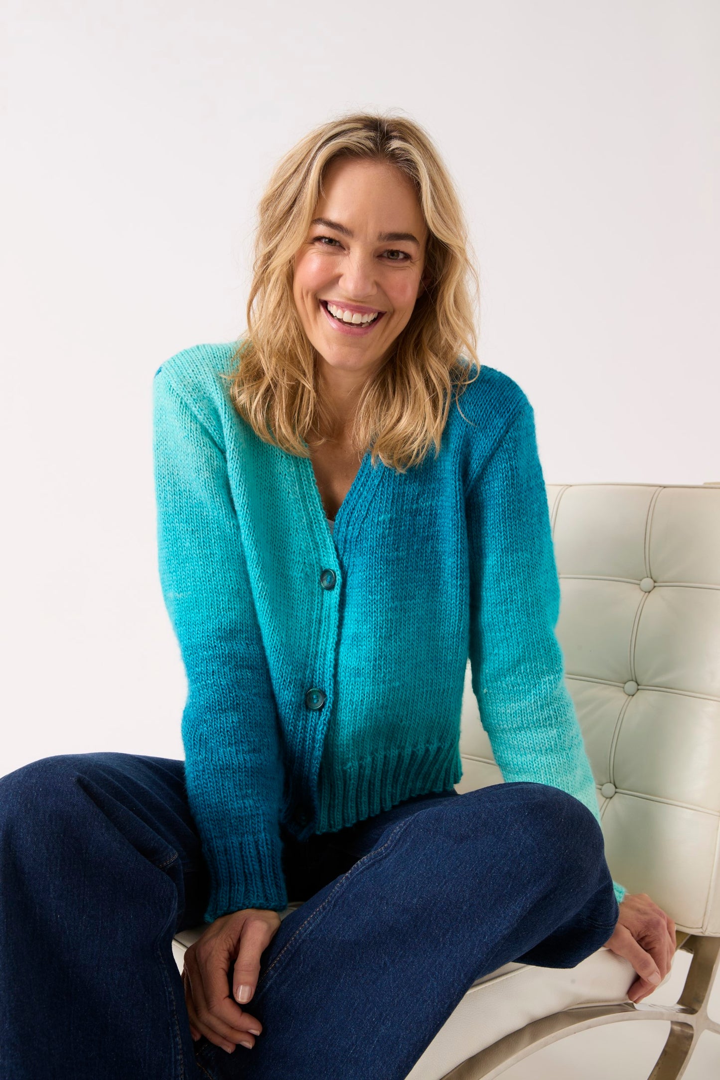 Knitting Pattern 10840 - V Neck Cardigan in Jewelspun Ombre Aran