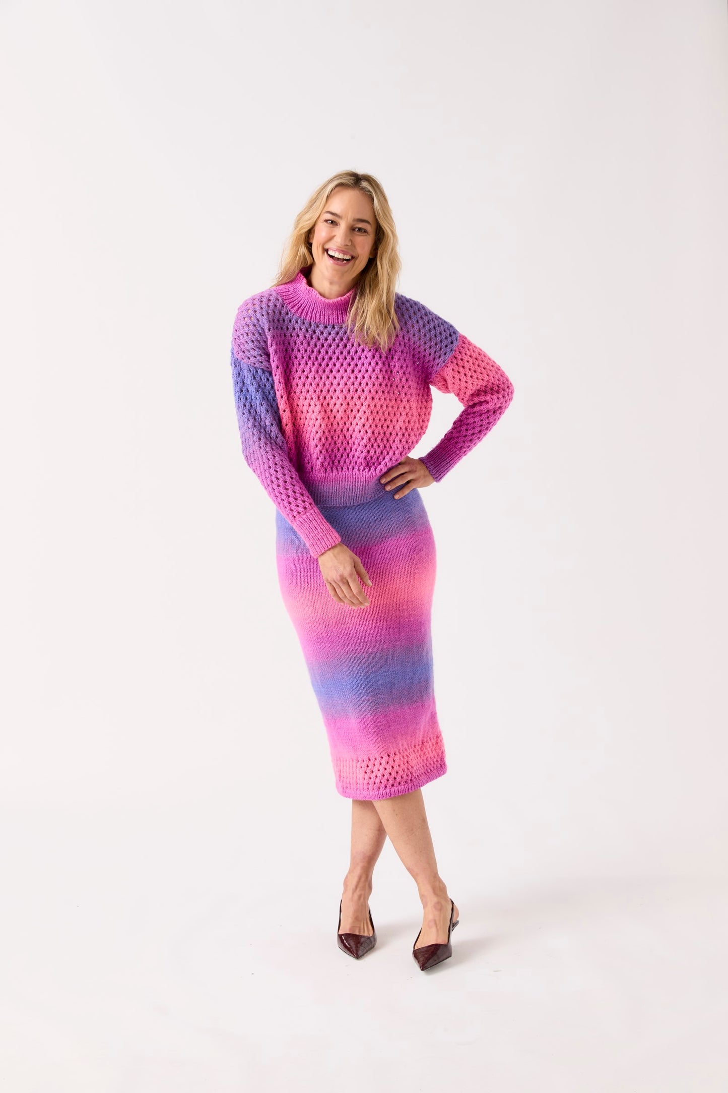 Knitting Pattern 10842 - Togetherness Twopiece in Jewelspun Ombre Aran